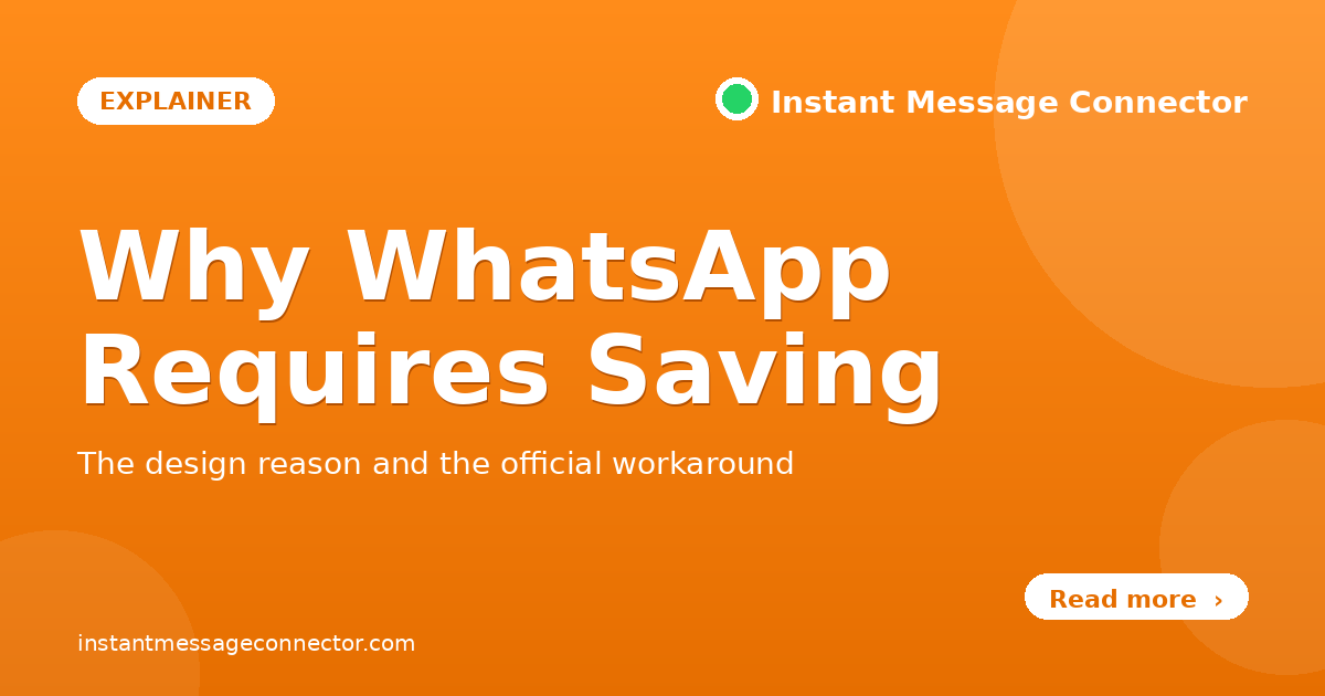 Featured image: Why WhatsApp requires saving numbers - the design reason and official workaround